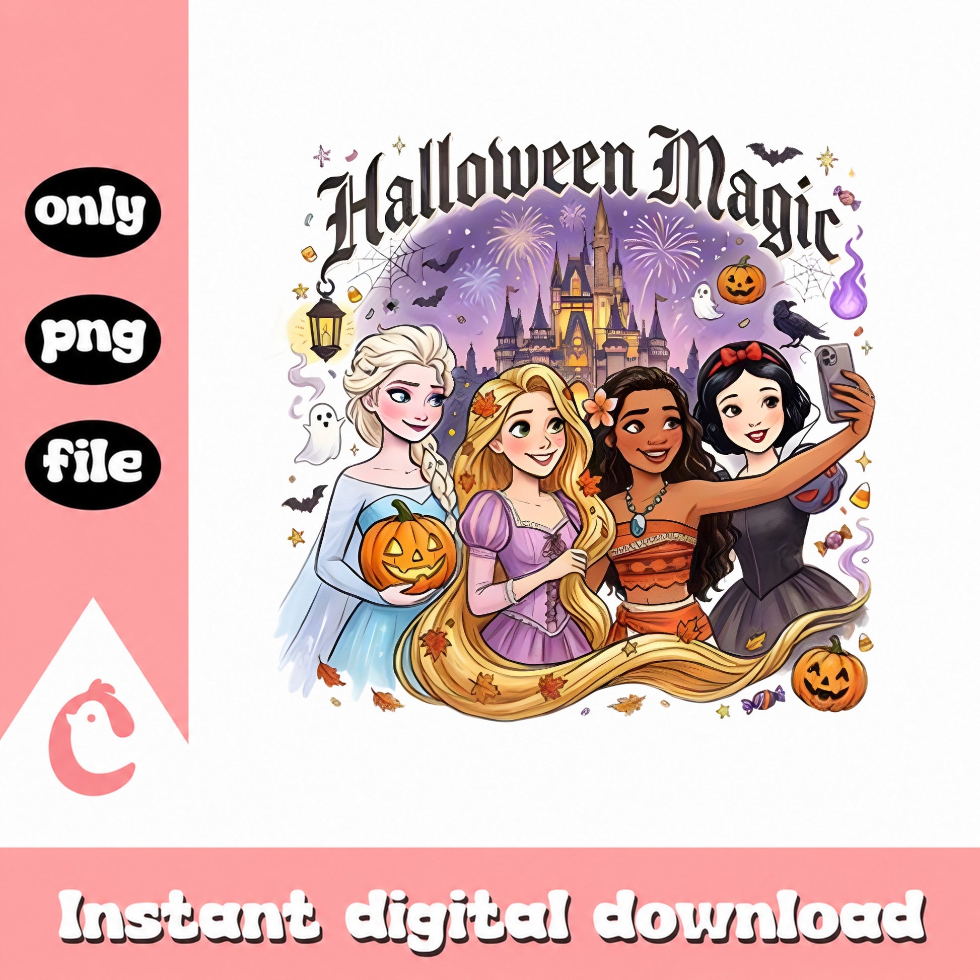Disney Princess Halloween PNG, Halloween Magic Castle, PNG File