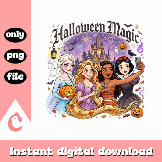 Disney Princess Halloween PNG, Halloween Magic Castle, PNG File