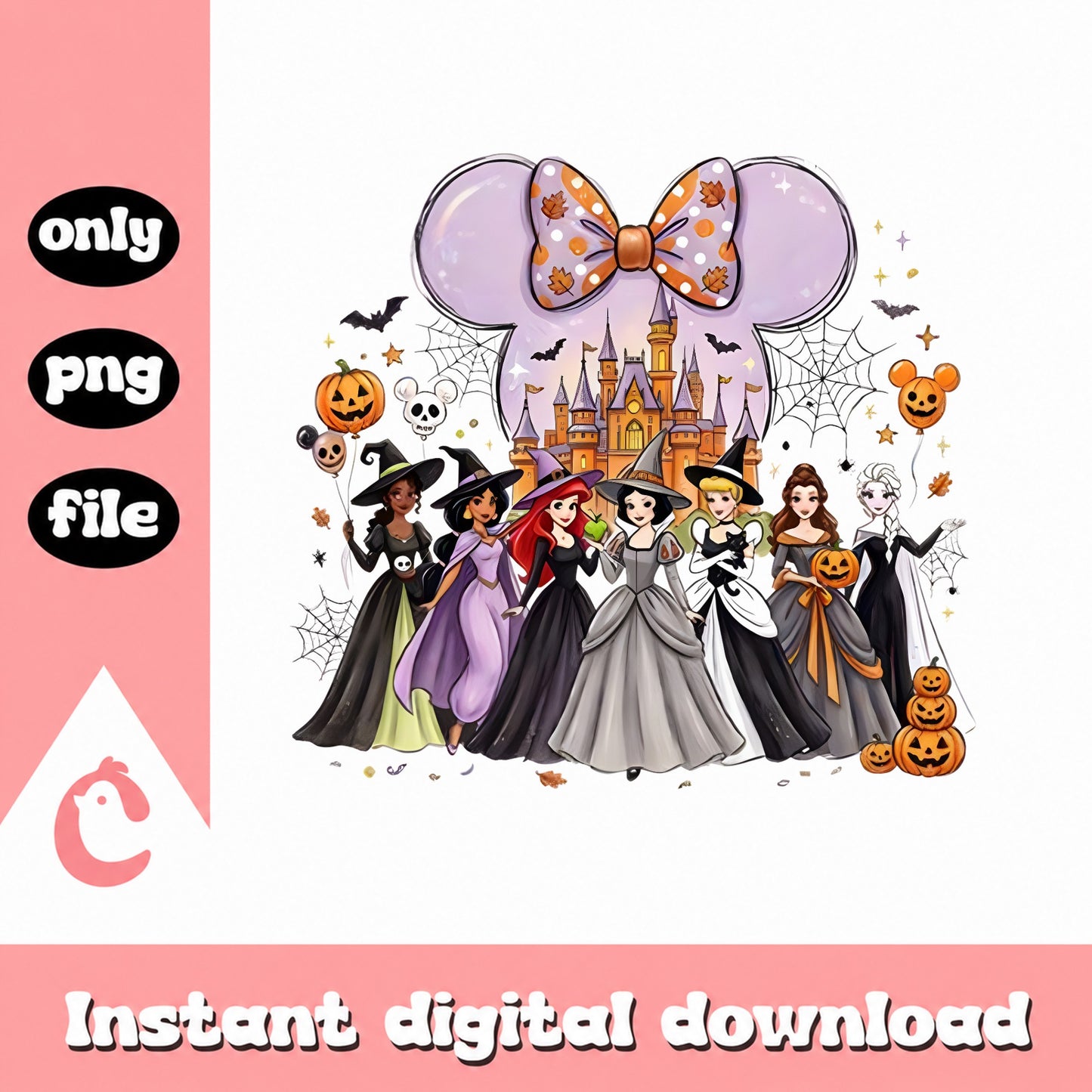 Disney Princess Halloween PNG, Minnie Ears Castle, Clipart PNG