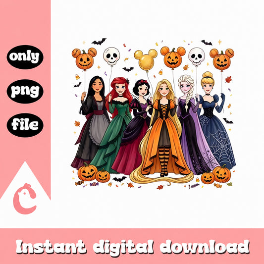 Disney Princess Halloween PNG, Rapunzel Ariel Elsa, Pumpkin PNG