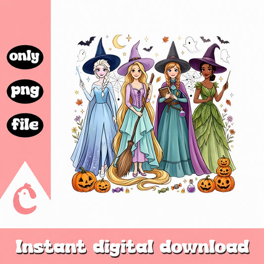 Disney Princess Halloween PNG, Witch Costume Clipart, PNG File