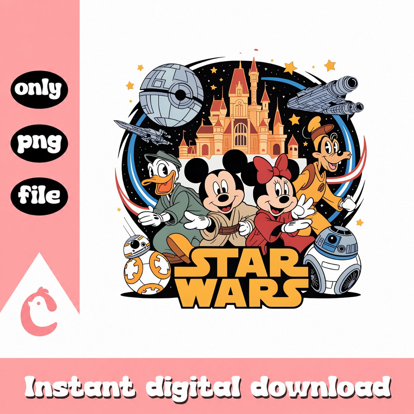 Disney Star Wars Mickey Mouse PNG, Disney Castle PNG, PNG File