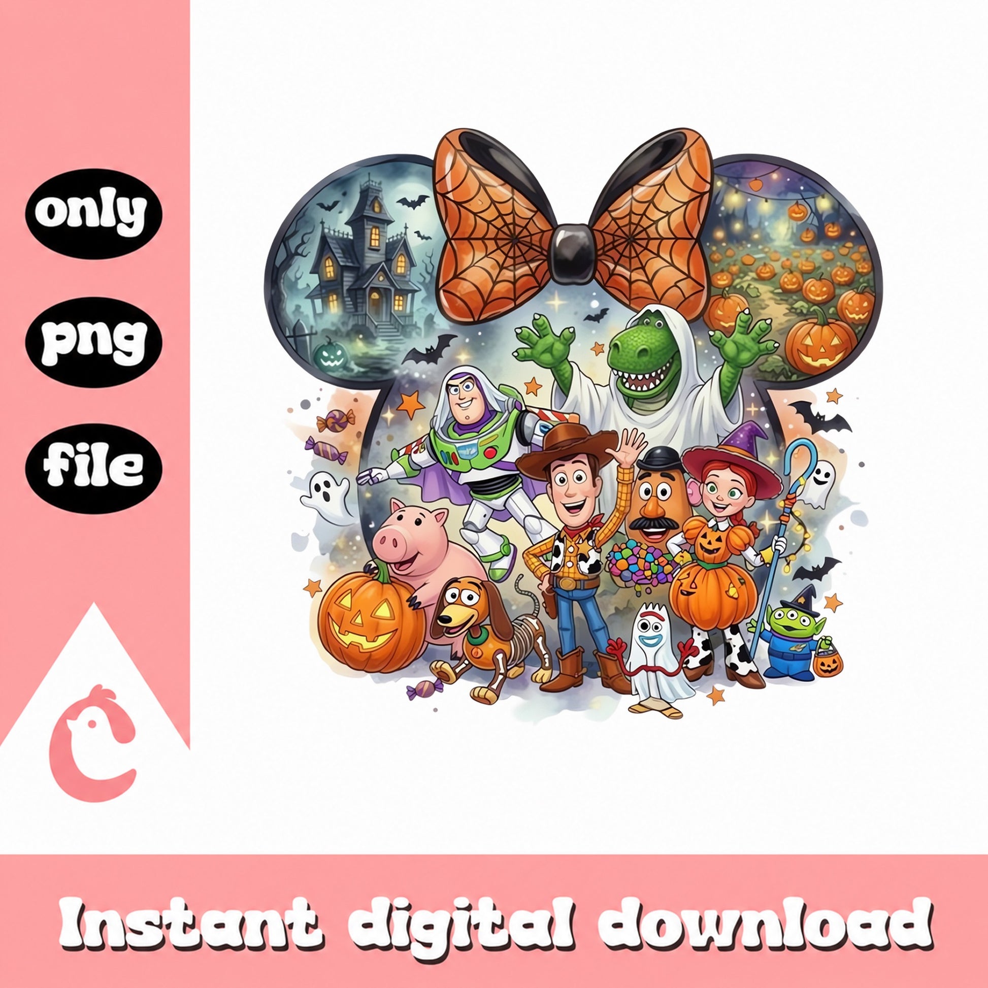 Disney Toy Story Halloween PNG, Pixar Characters Clipart, PNG File