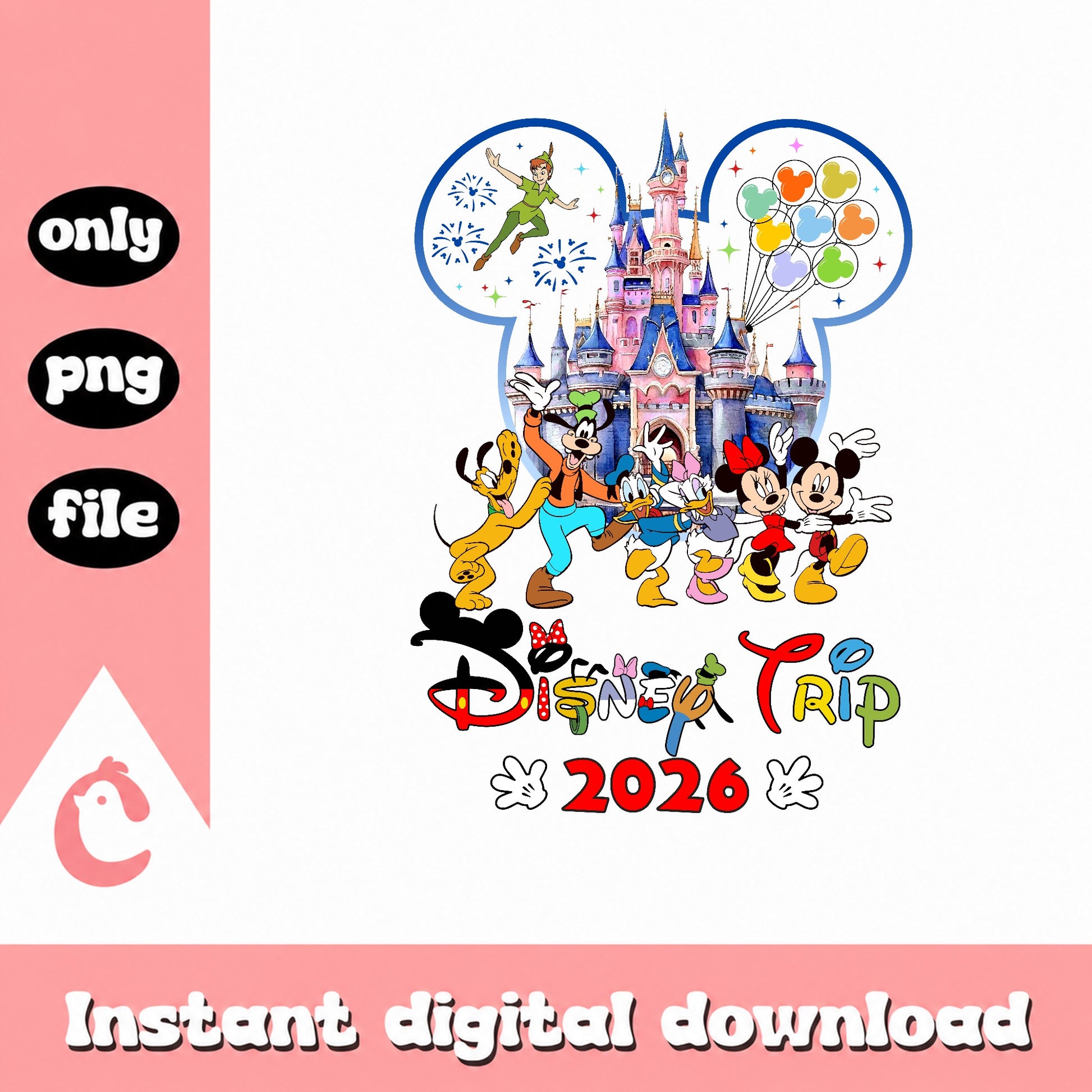 Disney Trip 2026 PNG, Mickey And Friends Castle, Disney Family PNG