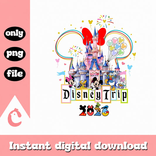 Disney Trip 2026 PNG, Mickey And Friends Castle, Disney PNG