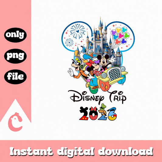Disney Trip 2026 PNG, Mickey And Friends Castle PNG, Disney PNG