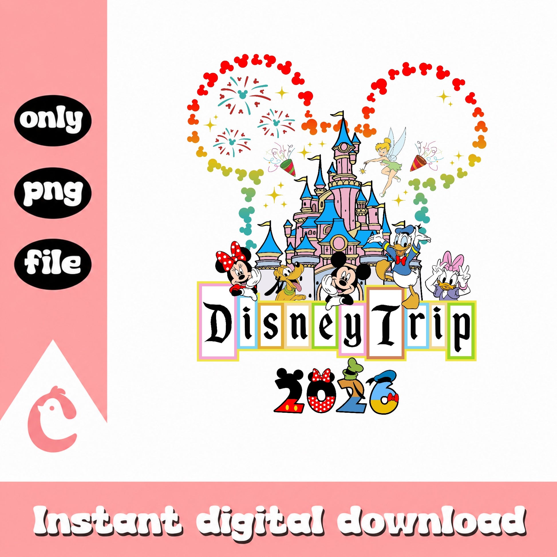 Disney Trip 2026 PNG, Mickey And Friends Castle PNG, Disneyland PNG