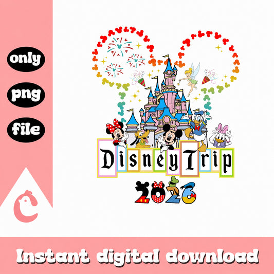 Disney Trip 2026 PNG, Mickey And Friends Castle PNG, Disneyland PNG