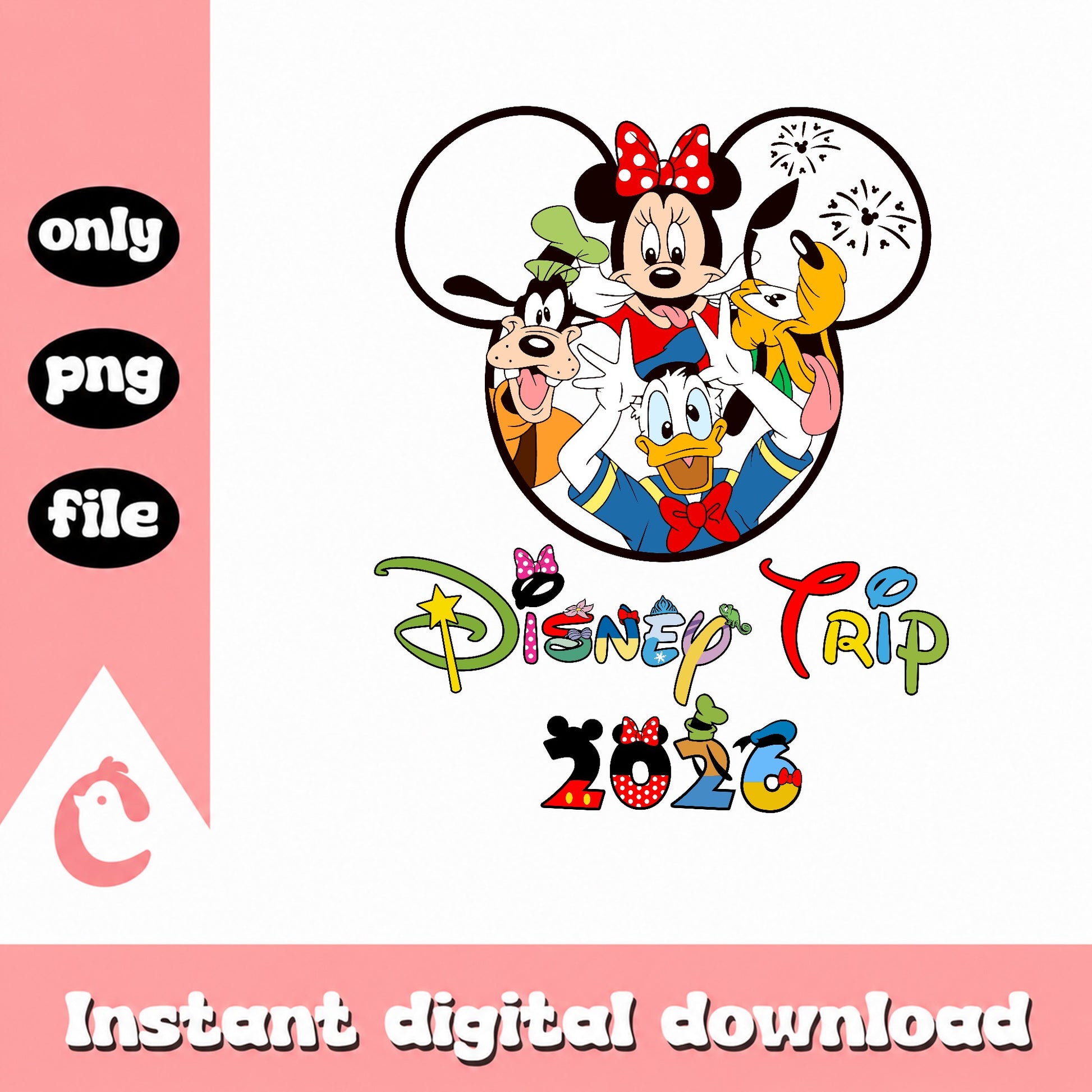 Disney Trip 2026 PNG, Mickey And Friends Vacation PNG, Disney PNG