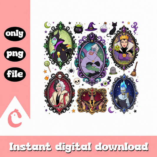 Disney Villains Halloween PNG Bundle, Evil Queen Maleficent, PNG