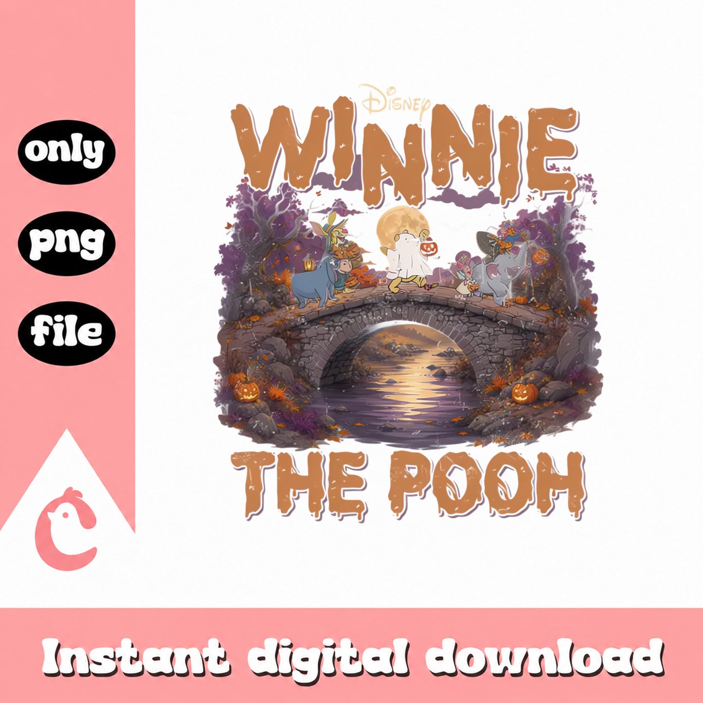 Disney Winnie The Pooh Halloween SVG, Eeyore Piglet PNG, SVG PNG