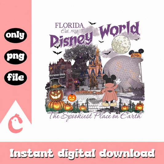 Disney World Halloween SVG, Florida Spooky Castle, Mickey PNG