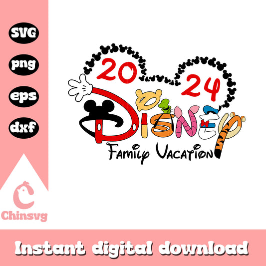Disney family vacation 2024 ears design svg, disney ears svg​