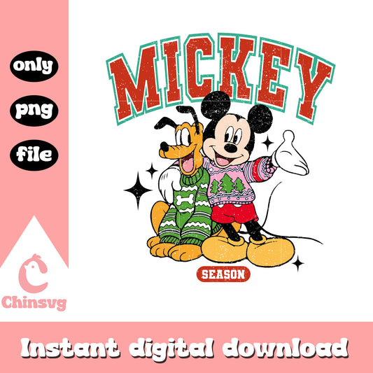 Disney mickey and pluto christmas  png, mickey christmas png