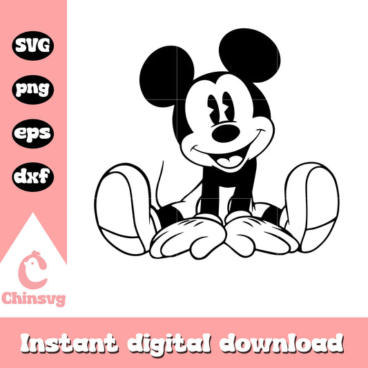 Disney mickey mouse black and white svg, mickey mouse svg