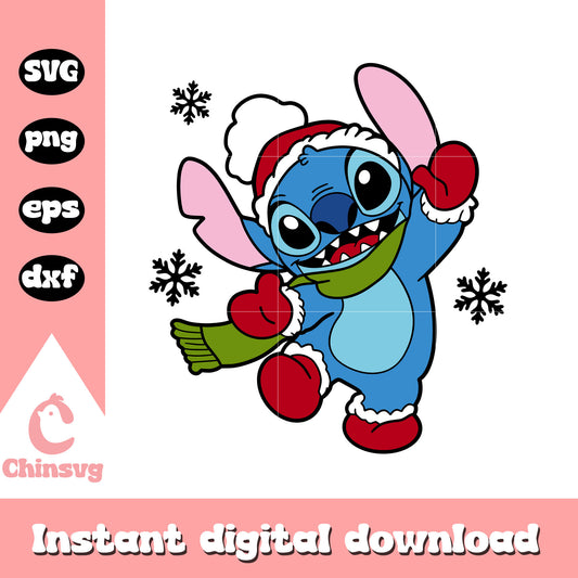 Disney stitch at christmas svg, christmas disney stitch​ svg