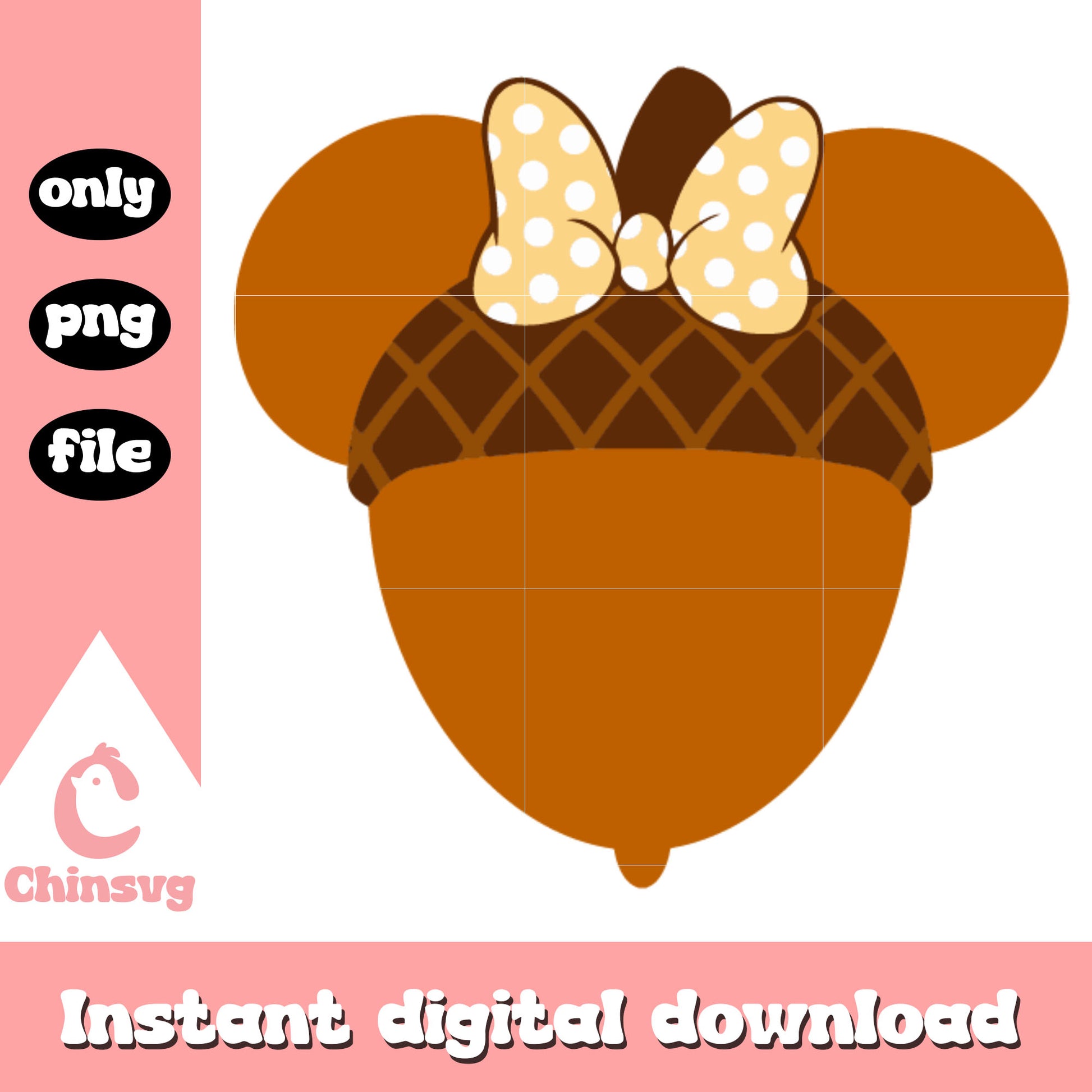 Disney acorn minnie mouse design png, thanksgiving holiday png