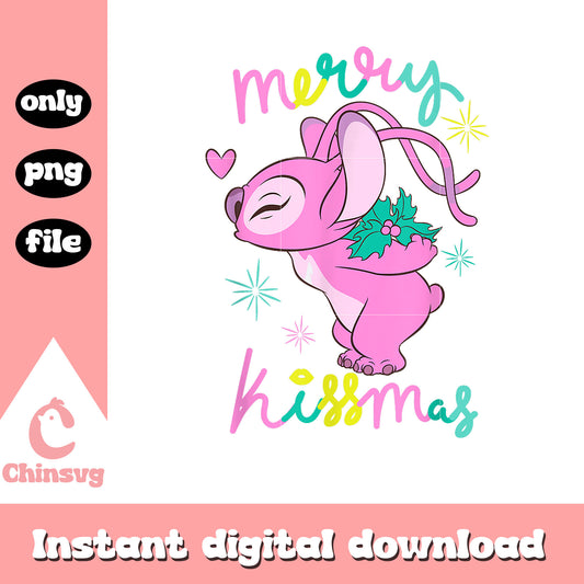 Disney angel christmas merry kissmas png, stitch angel png