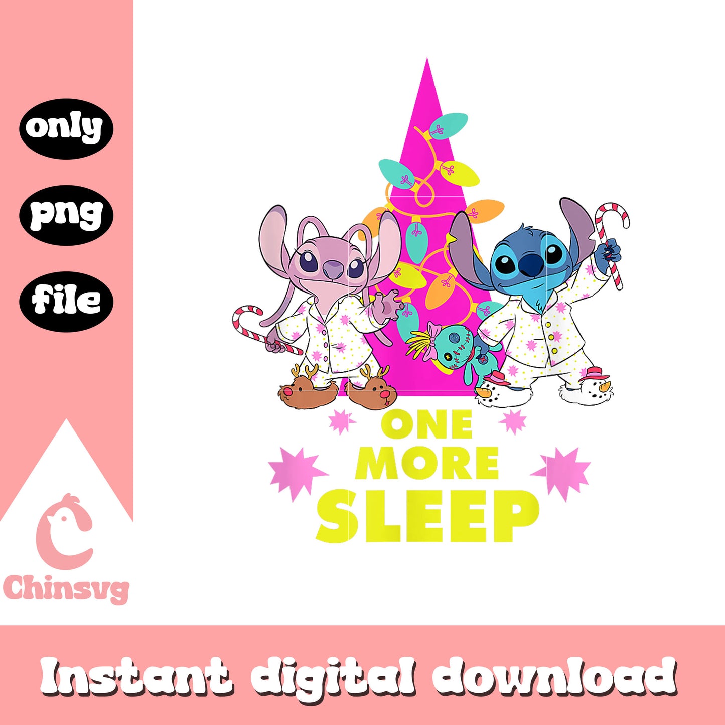 Disney angel stitch one more sleep design png, stitch angel png