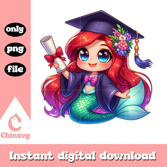 Disney ariel graduation design png, day graduation​ png, the little mermaid png