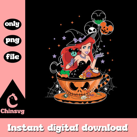 Disney ariel princess witch balloon art png, ariel princess png
