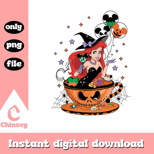 Disney ariel princess witch balloon png, disney ariel princess png