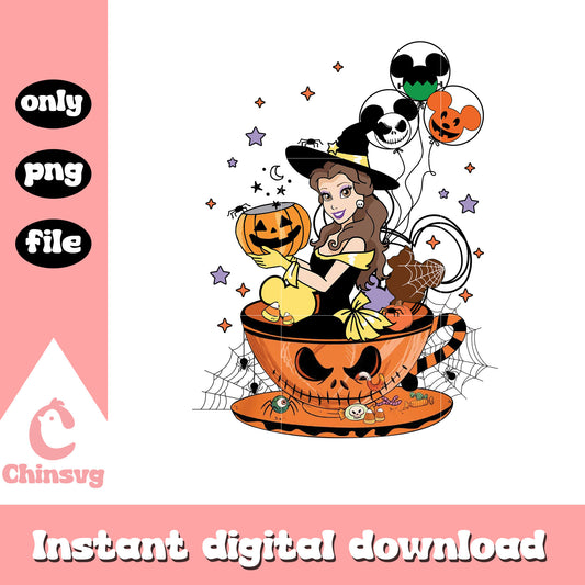 Disney belle princess witch balloon png, belle princess png