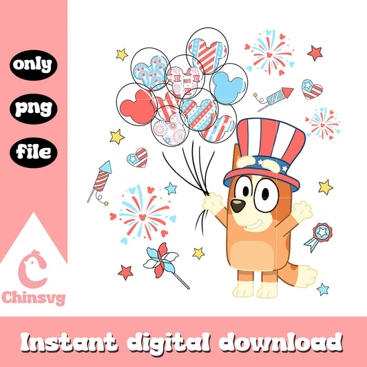 Disney bingo Characters 4th Of July png, bingo dog disney png