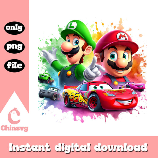 Disney car character and super mario png, disney cars png