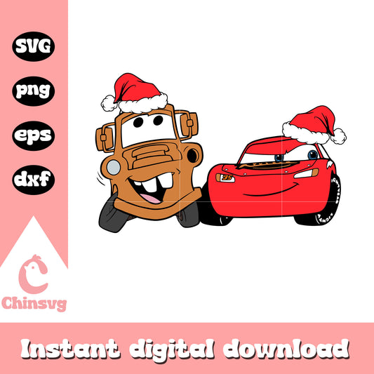 Disney cars character santa hat svg, disney car svg, christmas svg