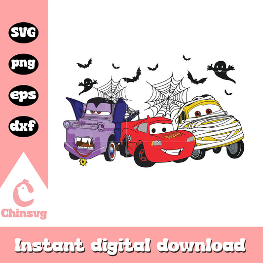 Disney cars halloween vibes design svg, disney car cartoon svg