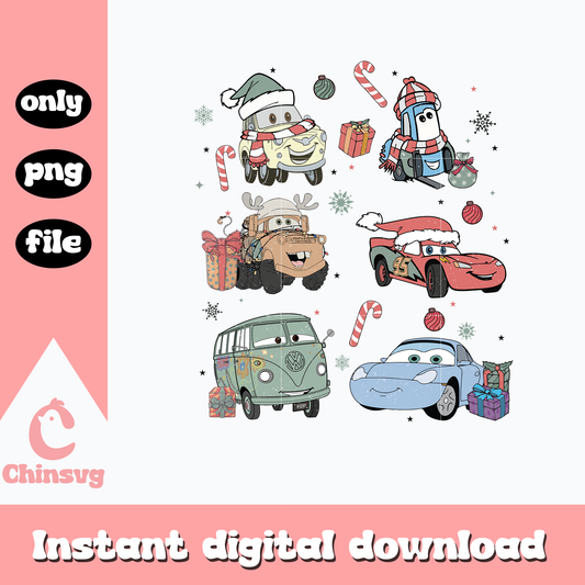Disney cars marry christmas png, disney png, christmas png