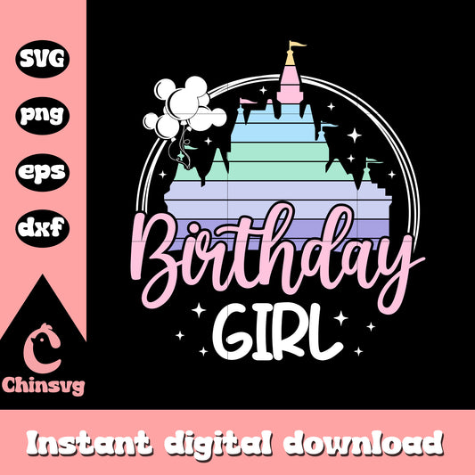 Disney castle birthday svg, disney birthday svg, disney castle svg