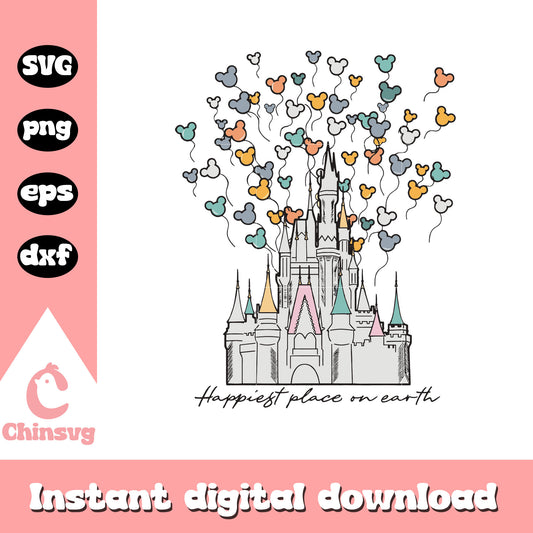 Disney castle happiest place on earth svg, Disney castle svg