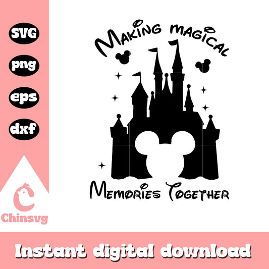 Disney castle making magical memories together png, disney png