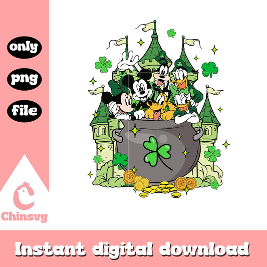 Disney castle mickey and friends shamrock png, disney patrick day png