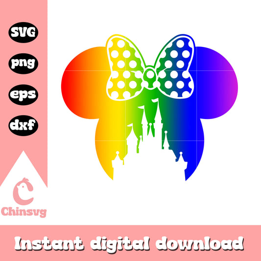 Disney castle minnie head design svg, disney castle svg