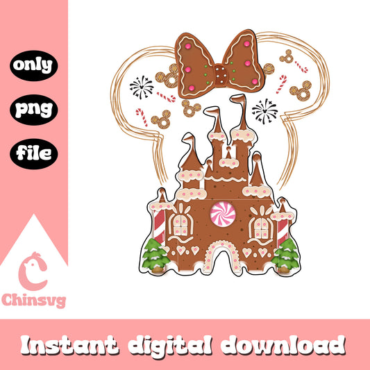 Disney castle minnie mouse png, walt disney world christmas png