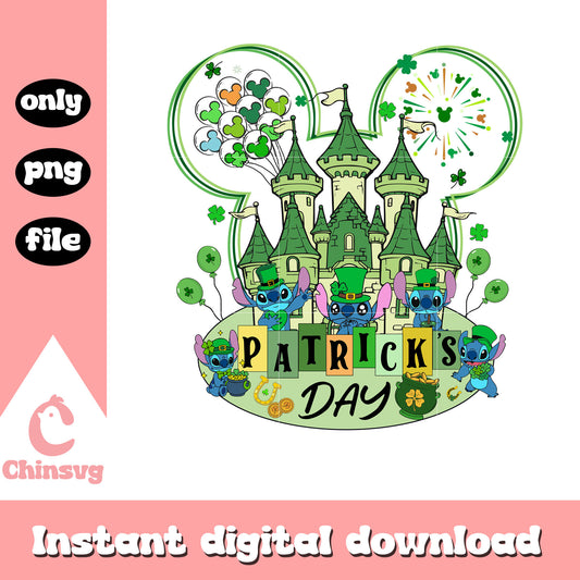 Disney castle patrick day png, disney png, patrick day png
