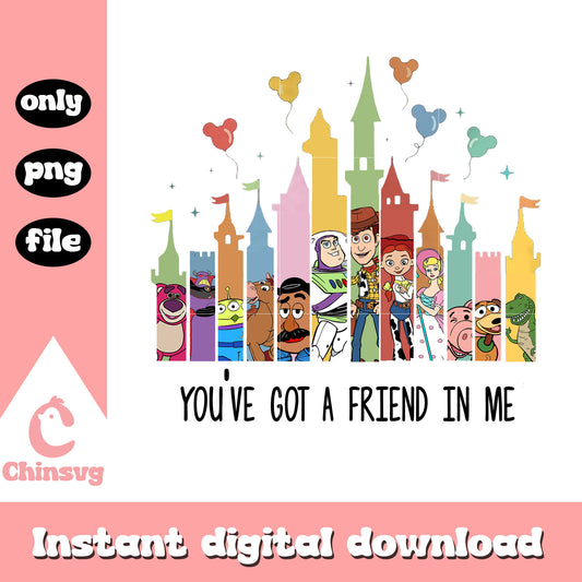 Disney castle you've got a friend in me png, toy story png