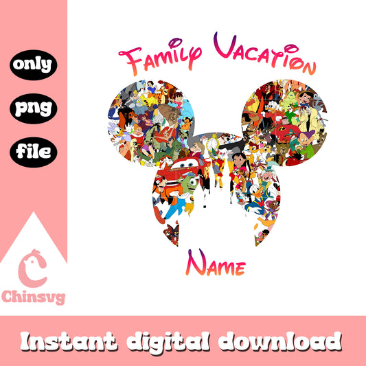 Disney casts family vacation name png, family vacation png