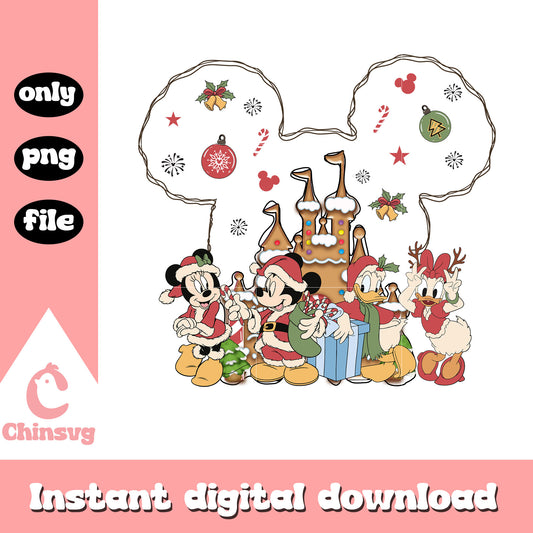 Disney character on christmas day png, disney christmas cruise png