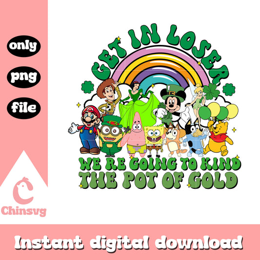 Disney characters get in loser png, disney png, patrick png