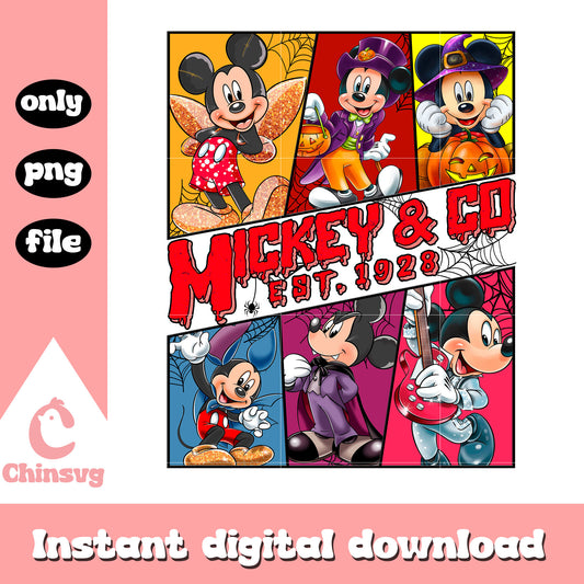 Disney characters mickey and co png, disney halloween png