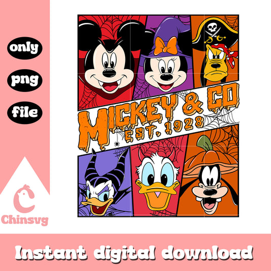 Disney characters mickey and co png, disney halloween png, mickey png