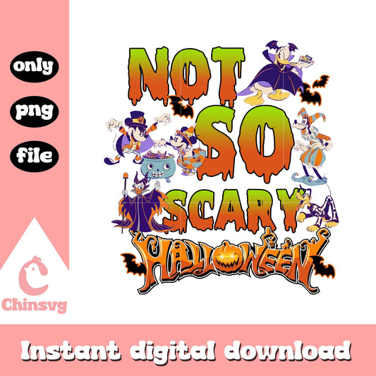 Disney characters not so scary halloween png, happy halloween png