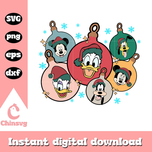 Disney christmas bauble svg, disney christmas ornament​ svg