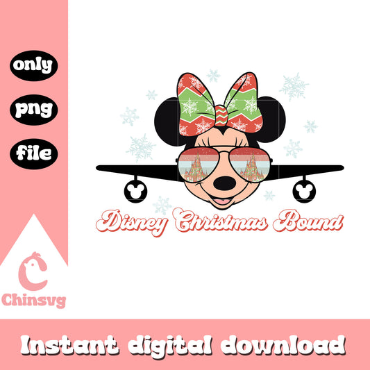 Disney christmas bound design png, minnie character png
