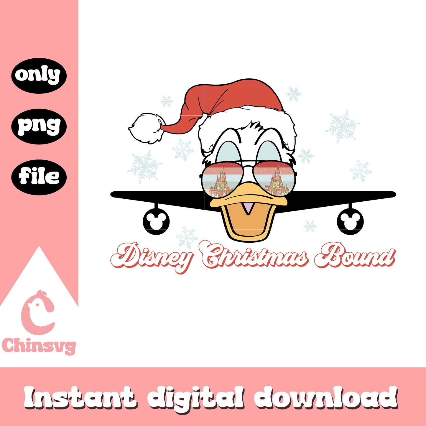 Disney christmas bound donald png, donald duck png