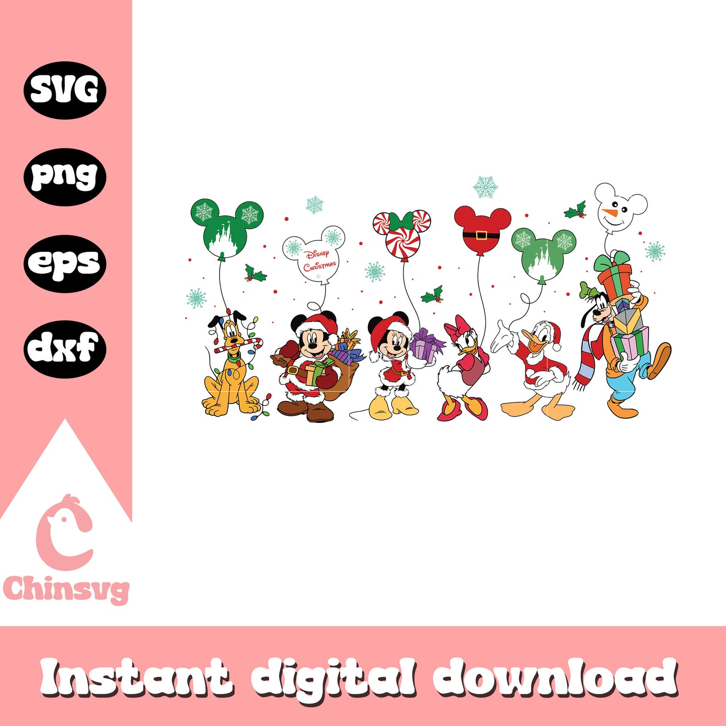 Disney christmas design svg, walt disney world christmas svg